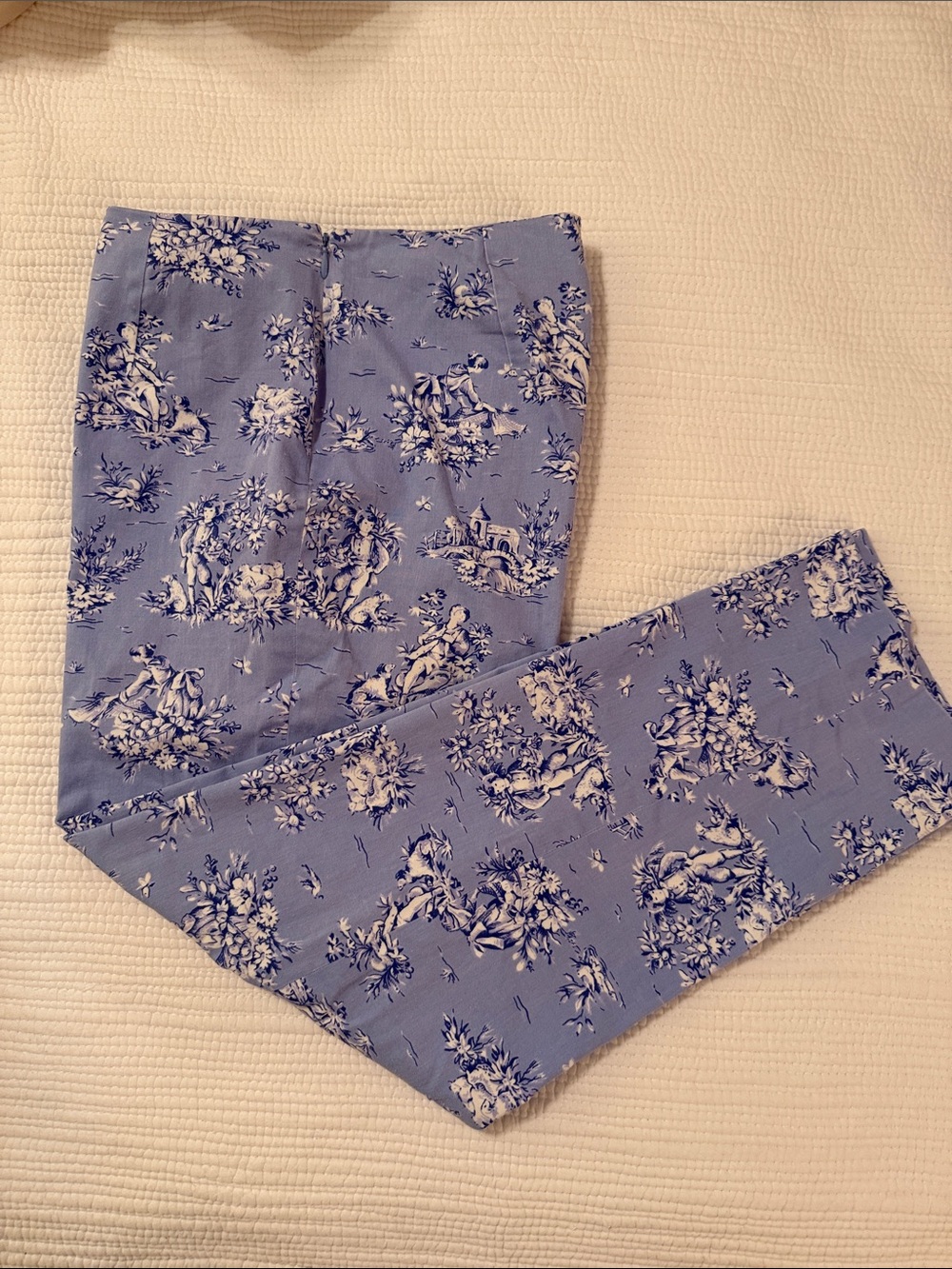 Saks Fifth Avenue Women’s Blue Floral Toile Hidden Side Zip Pants